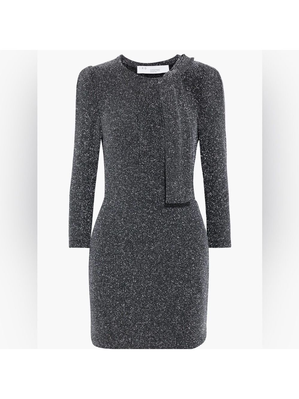 IRO Metallic Gray Long Sleeve Dress